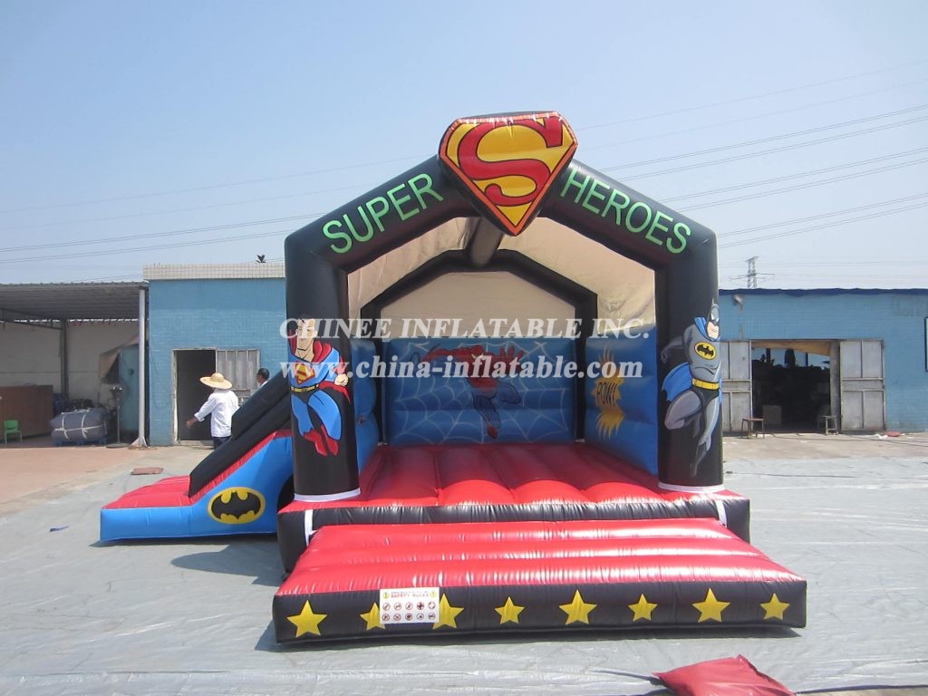 T2-2675 Superman Batman Spider-Man Superhero Inflatable Bouncer