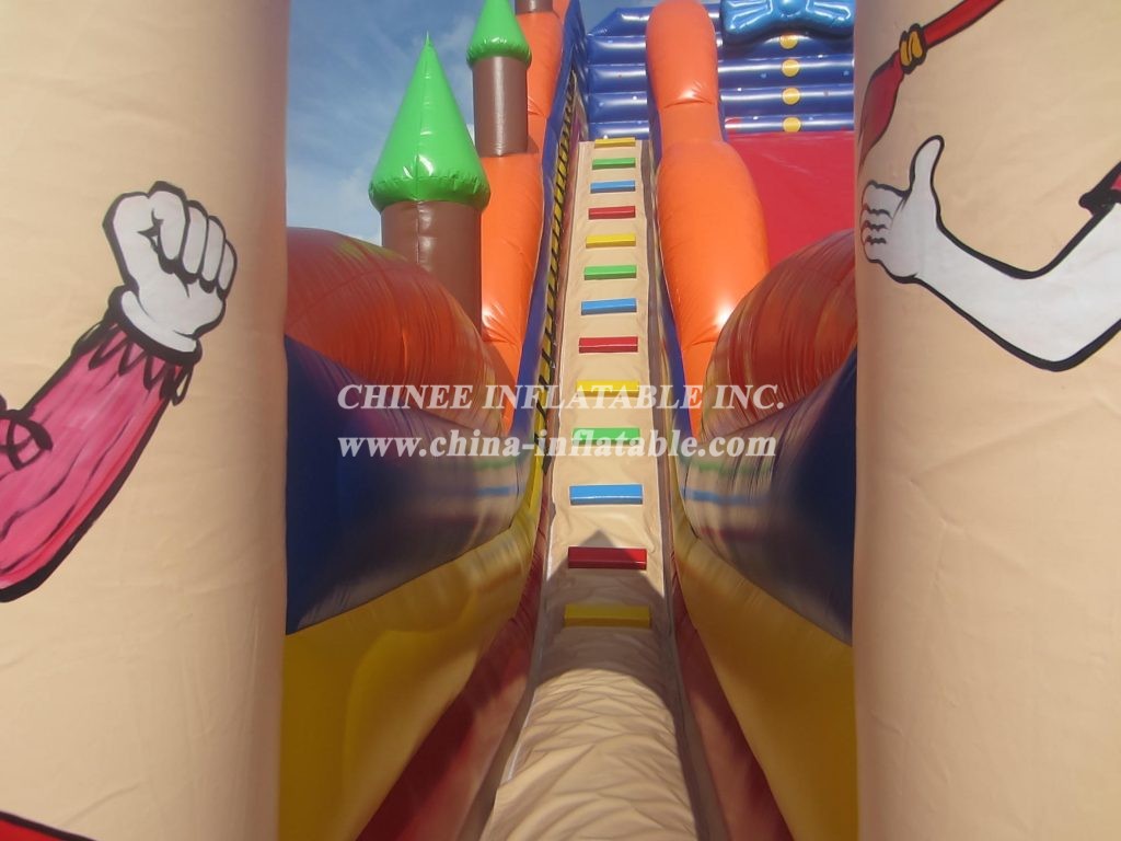 T8-1244 Happy Clown Giant Castle Slide For Kids Large Inflatable Slide