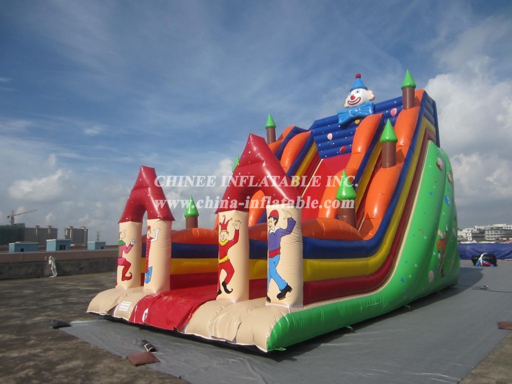 T8-1244 Happy Clown Giant Castle Slide For Kids Large Inflatable Slide