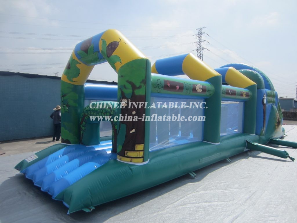 T7-303 Jungle Theme Monkey Inflatable Obstacles Courses