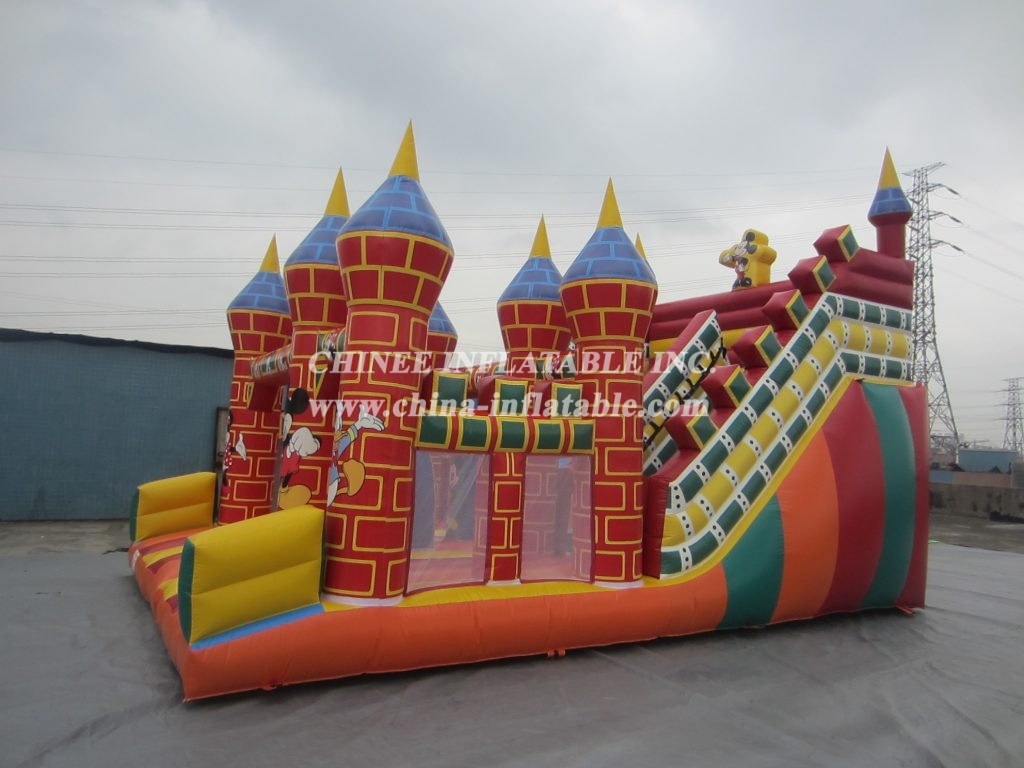 T8-379 Disney Inflatable Slide Red Castle Slide