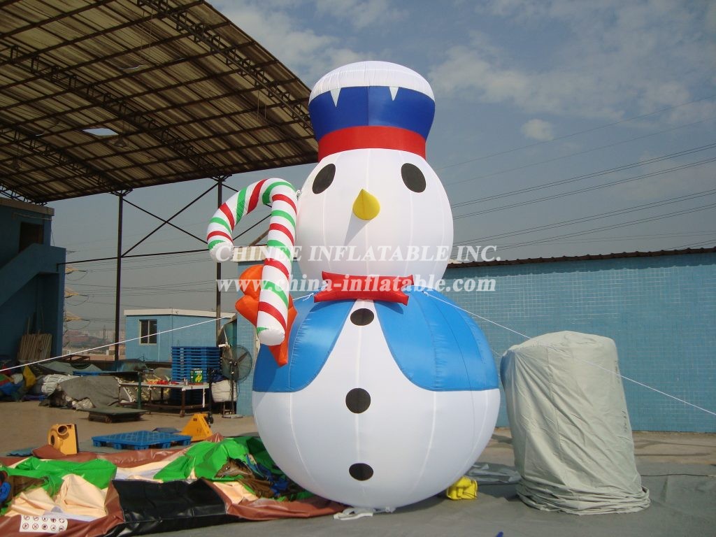 C1-167 Christmas Inflatables Snowman With Candy Cane