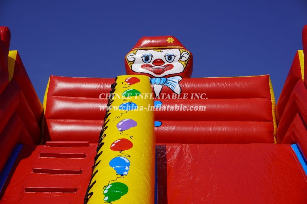 T8-1411 Residential Birthday Clown Inflatable Slide