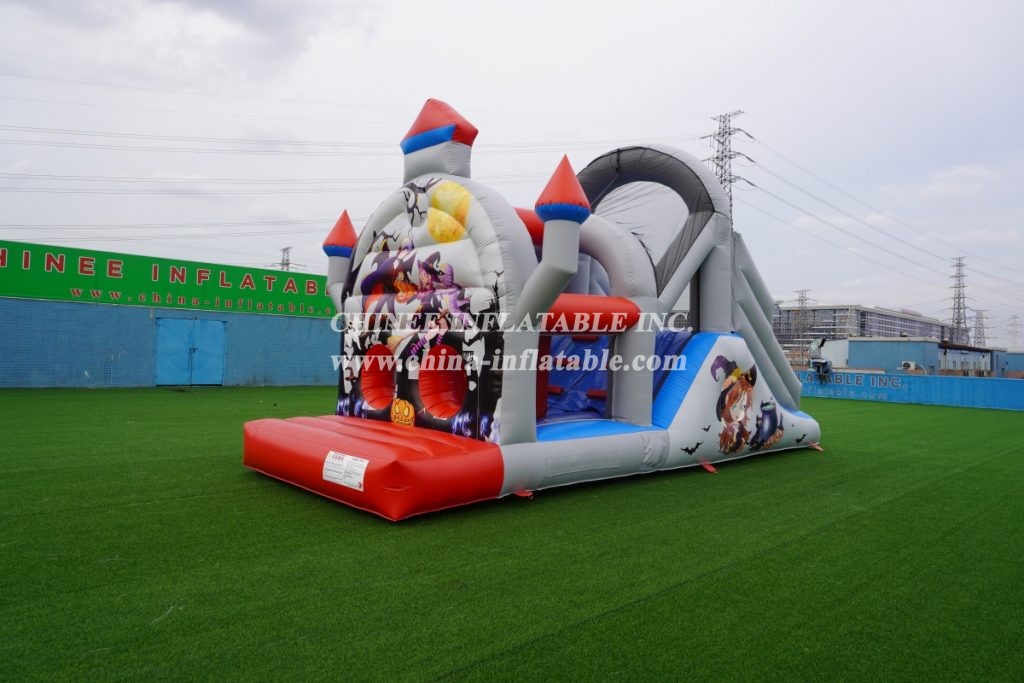 T7-329 Inflatable Obstacles Courses Halloween Castle Slide