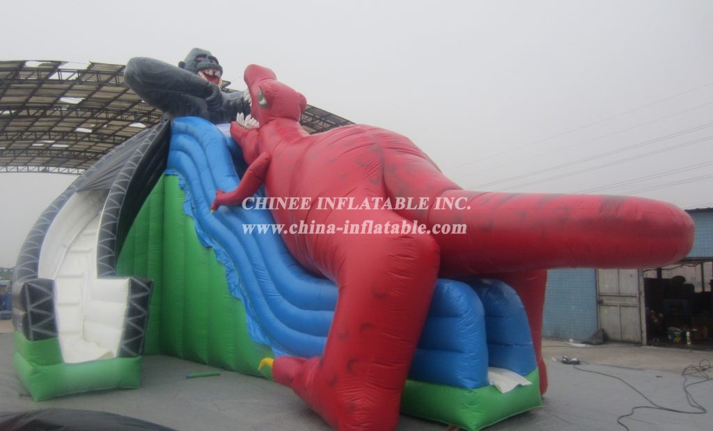 T8-376 Gorilla Dinosaur Inflatable Slide