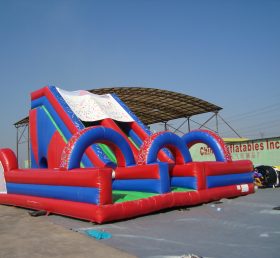 T8-380 New Design Inflatable Double Lane Dry Slide