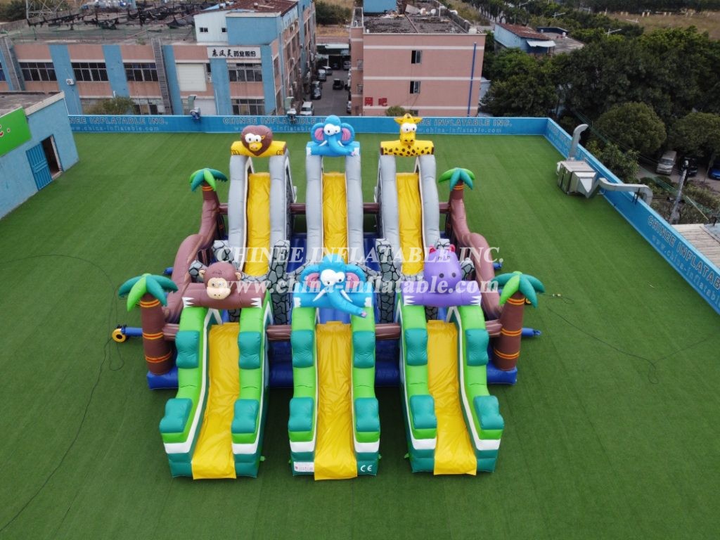 T6-472 Giant Jungle City Inflatable Safari Slide