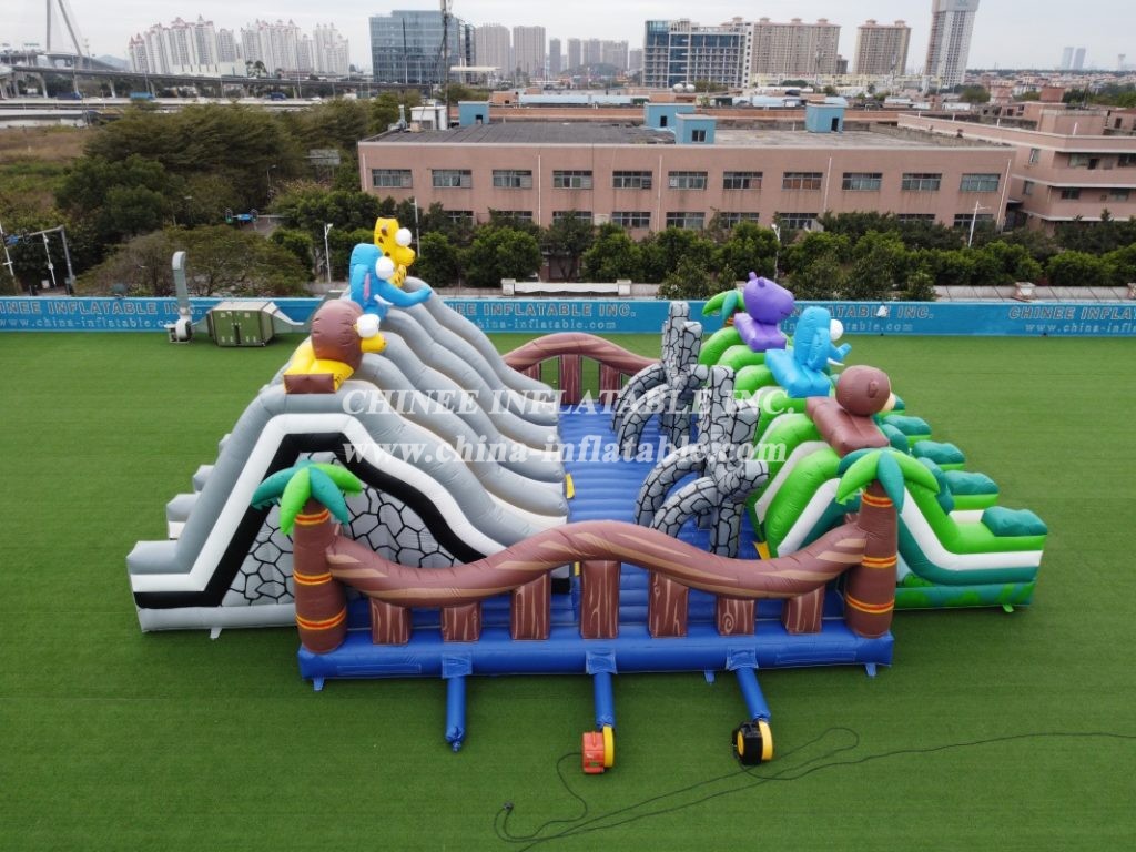 T6-472 Giant Jungle City Inflatable Safari Slide