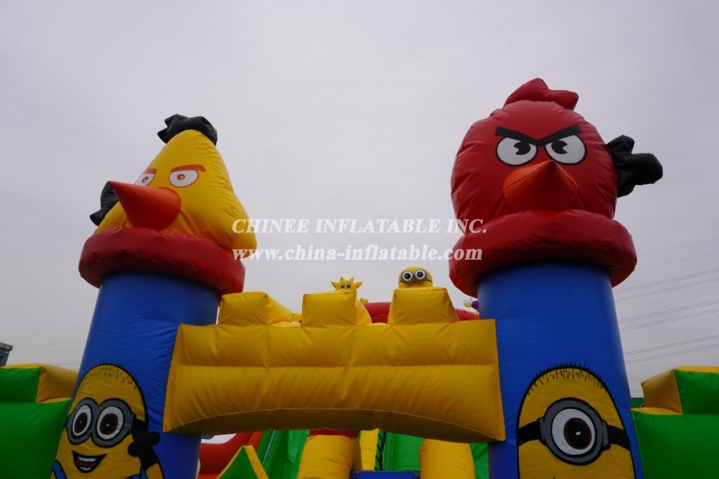 T6-435 Inflatable Minion Slide Angry Birds Castle