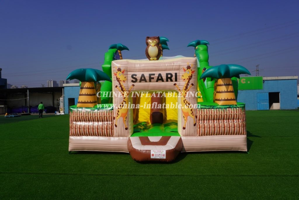 IS3-007 Jungle Themed Inflatable Slide Safari Park Jumping House