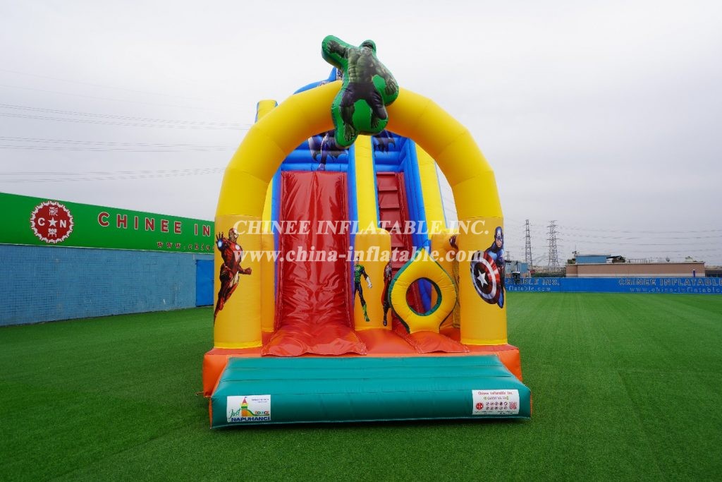 T8-2106 Superhero Inflatable Dry Slide Marvel The Avengers Slide