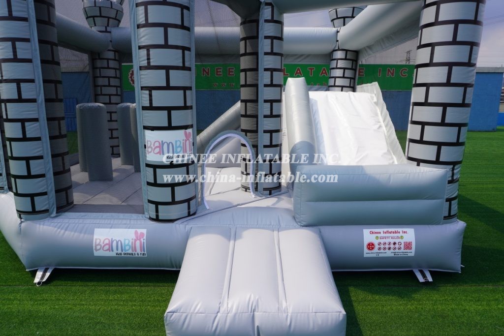 T5-1001 Kids Inflatable Combo Castle With Slide Bounce House Jumping Catsle