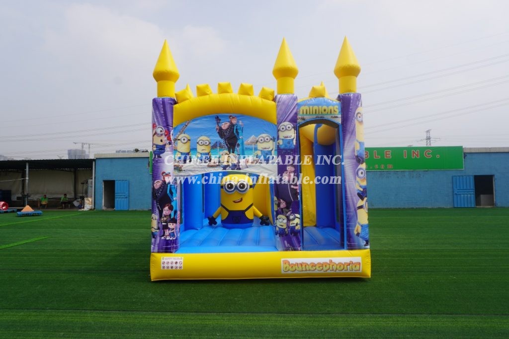 T5-1002C Minions Bouncy Castle Combo Slide Outdoor Kids Jumping Castle