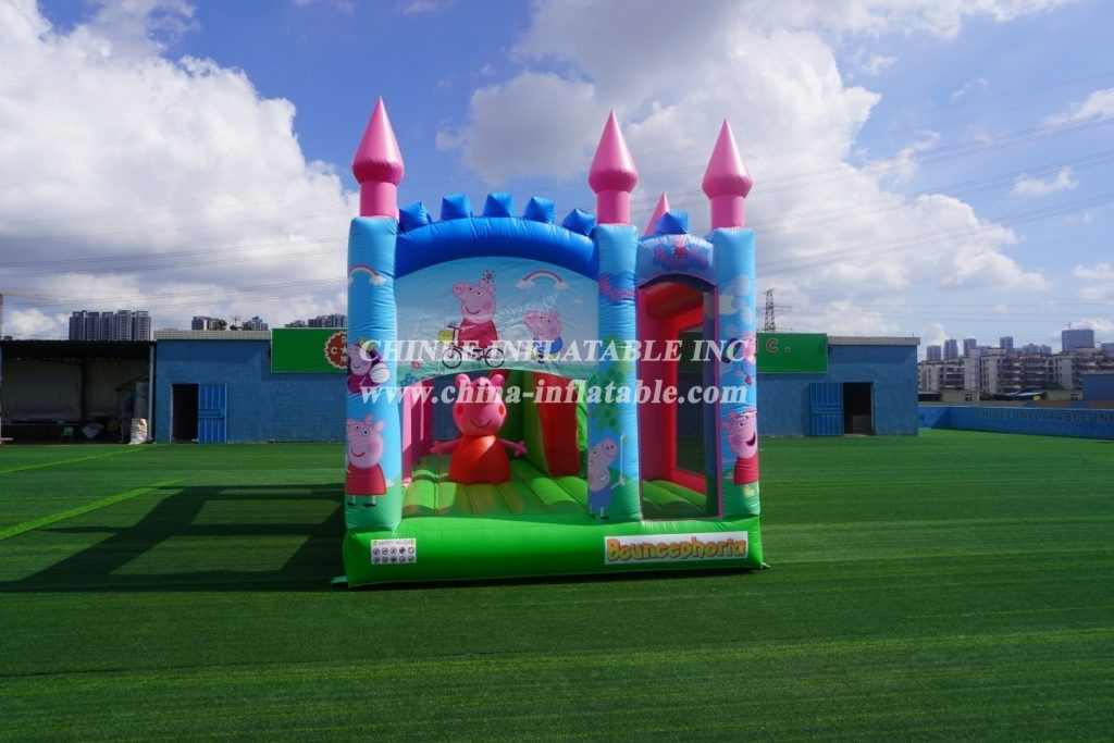 T5-1002D Peppa Pig Bouncy Castle Combo Slide Outdoor Kids Jumping Castle