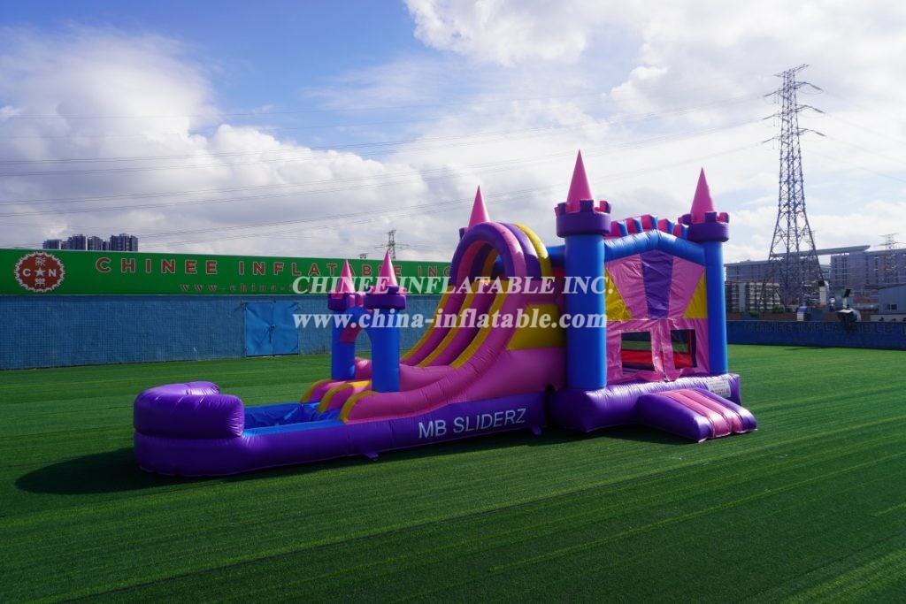 T8-3344 Bouncy Castle Combo Double Lane Water Slide Outdoor Party Event Jumping Castle For Kids