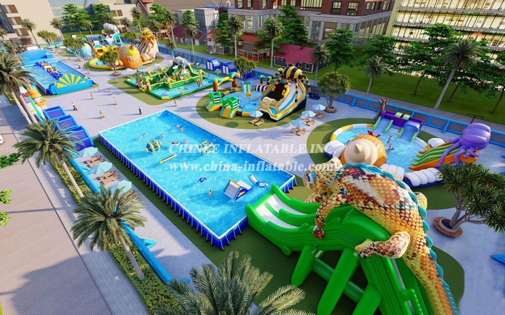 IS11-4005 Giant Inflatable Zone Water Theme Park