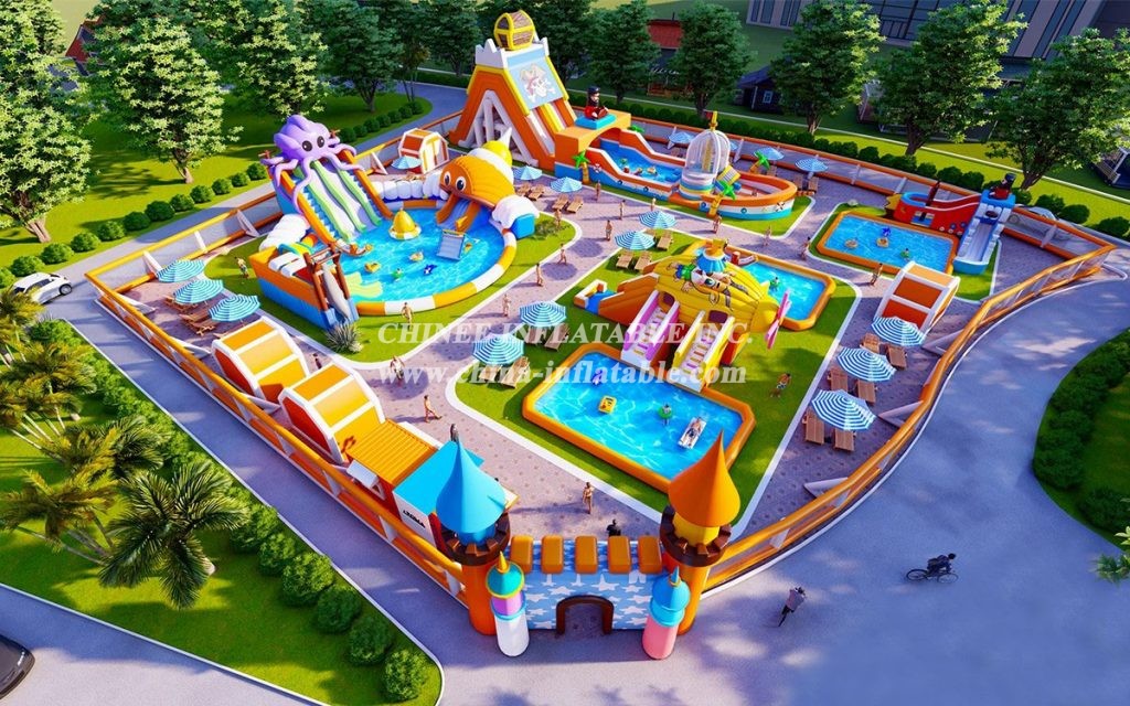 IS11-4000 Biggest Inflatable Zone Amusement Park Outdoor Playground