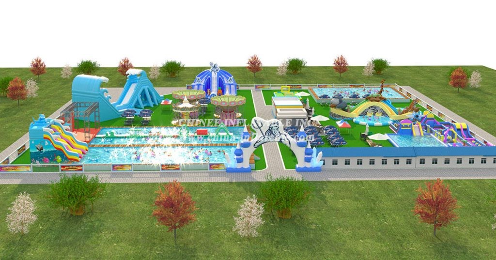 IS11-4016 Biggest Inflatable Zone Amusement Park Outdoor Playground