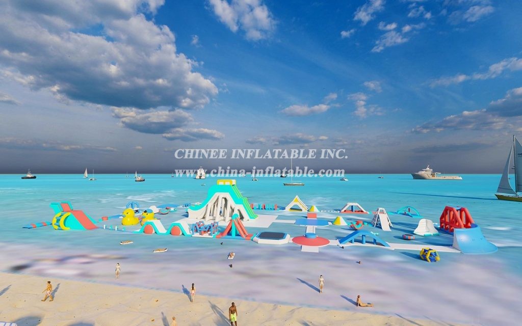 IS11-4008 Summer Beach Inflatable Zone Amusing Park Outdoor Playground