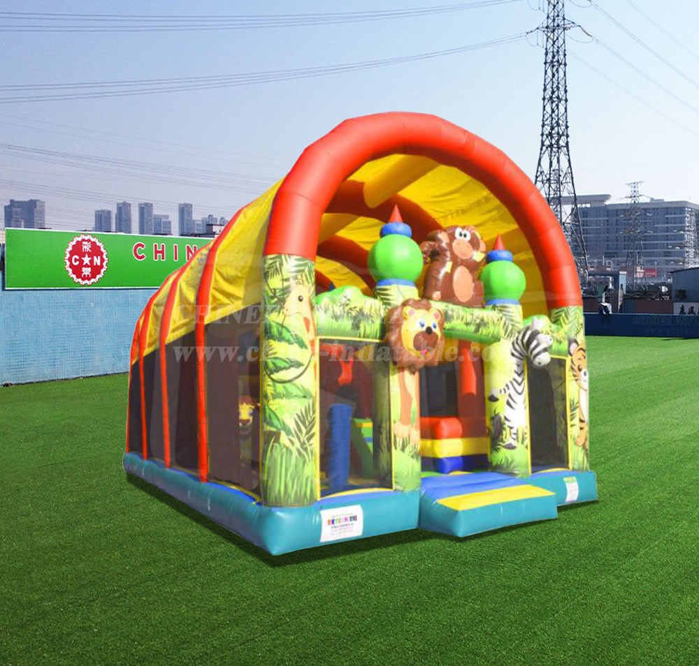 GF2-068 Inflatable Jungle Theme Jumping Bouncy Obstacle Funcity