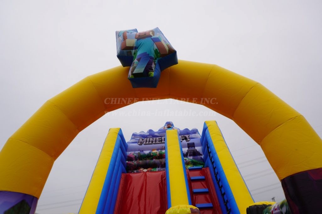 T8-2106C Minecraft Inflatable Slide