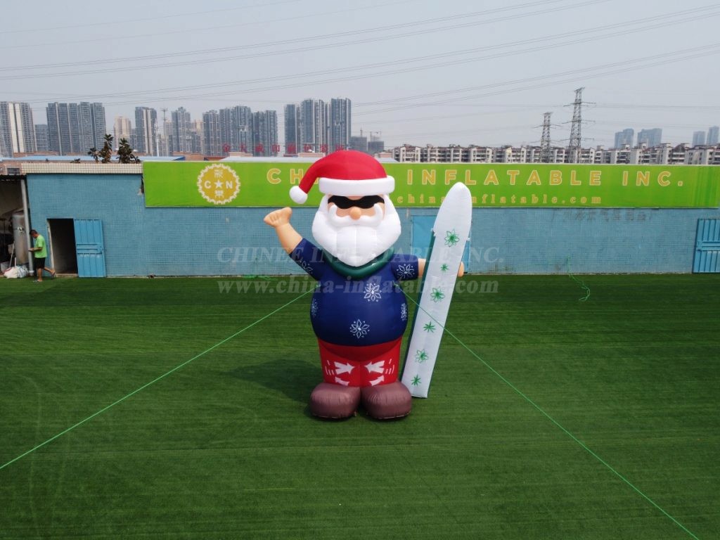 C1-265 Beach Style Inflatable Santa Claus With Sunglasses