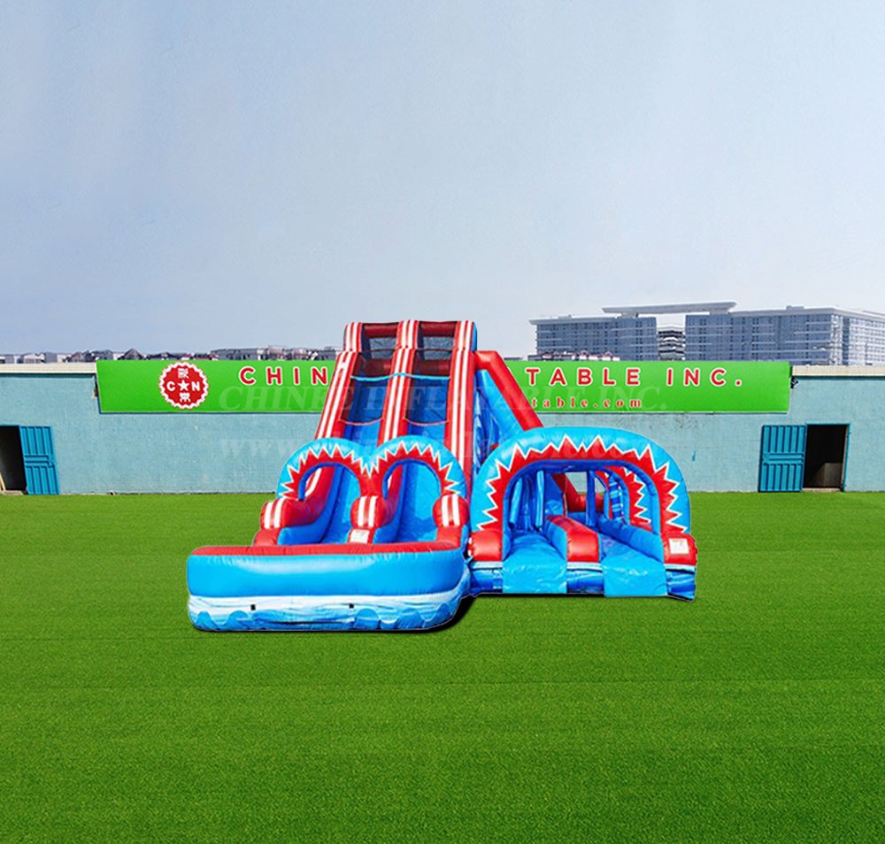 T8-4163 Flash Dual Lane Slide With Pop Out Fun Slip N Slide