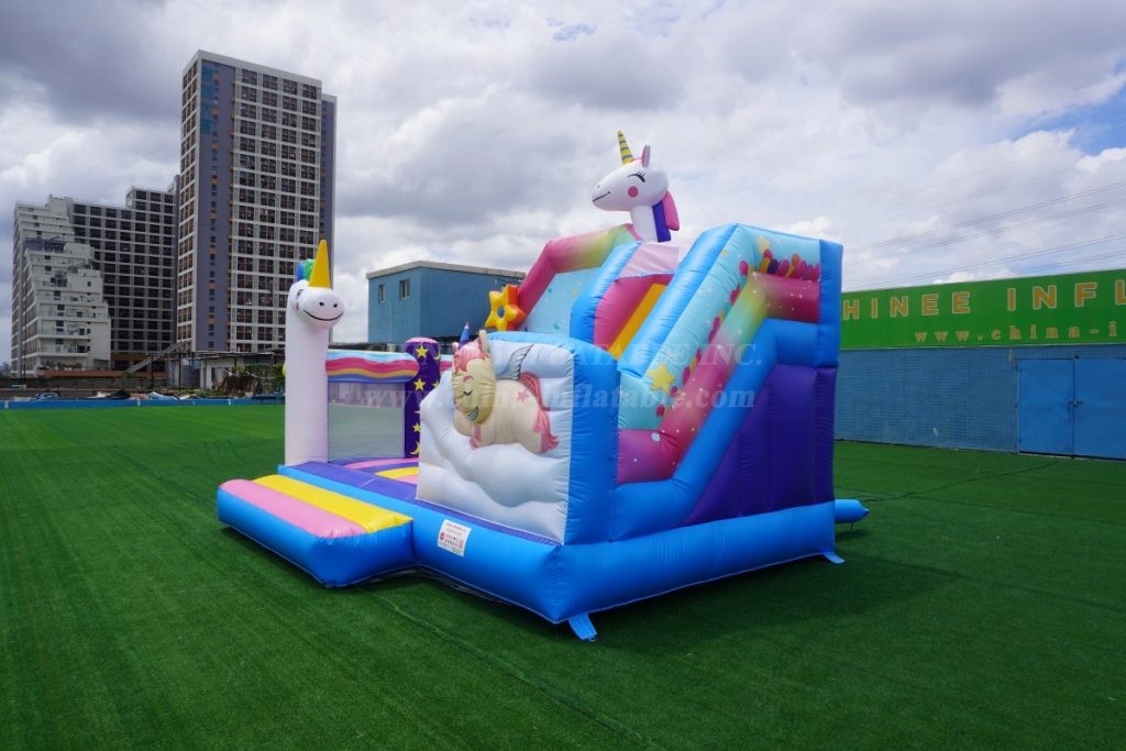 T2-6001 Unicorn Bouncy Castle With Slide