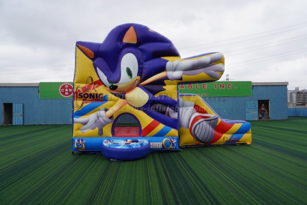 T2-4708 Sonic Bouncy Castle With Slide