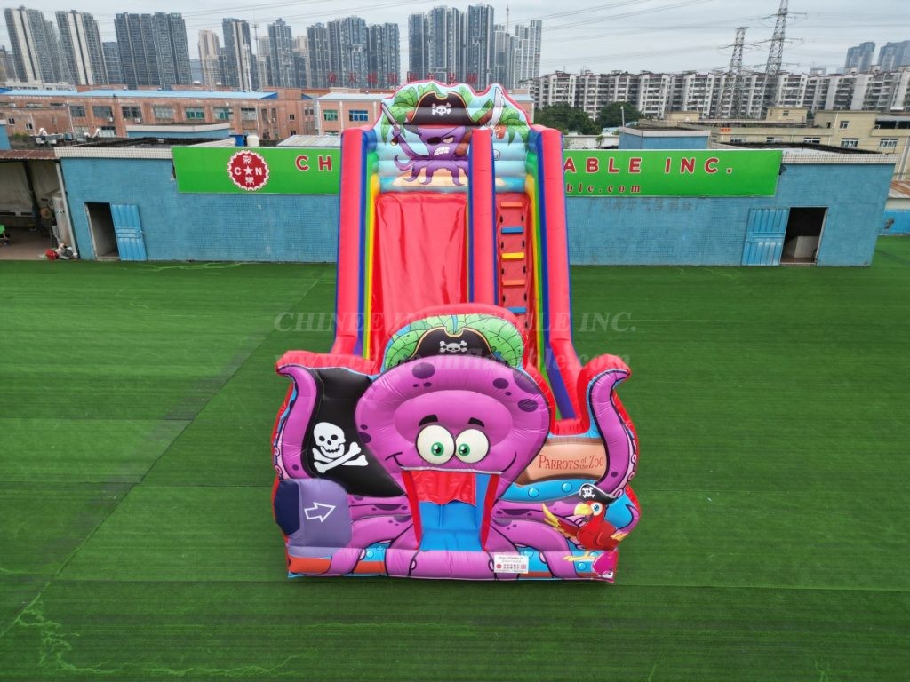 T8-4275 Pirates Octopus Inflatable Slide