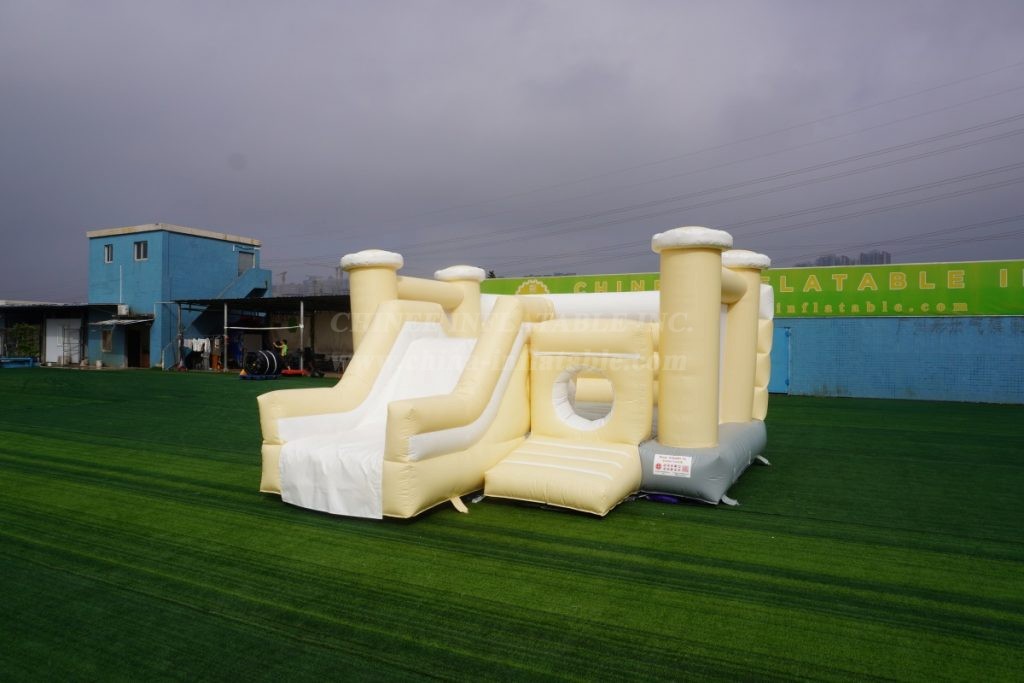 T2-168B Yellow And White Bouncy Castle With Slide