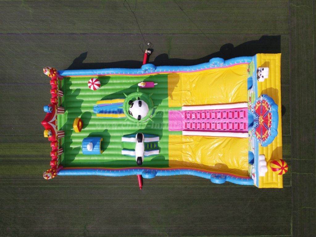 T6-803B Amazing Panda Circus Themed Inflatable Castle Playground