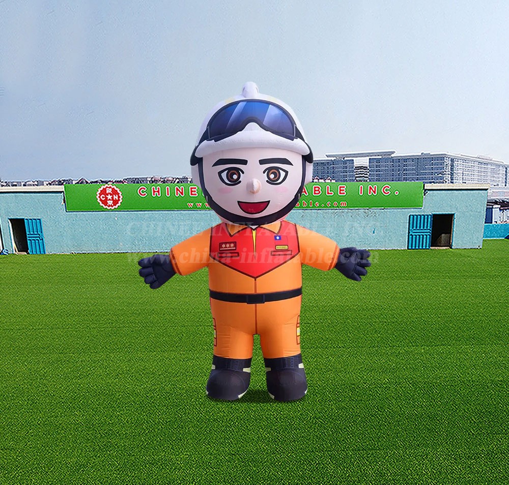 S4-620 Colorful Advertising Inflatable Walking Firefighter Costume