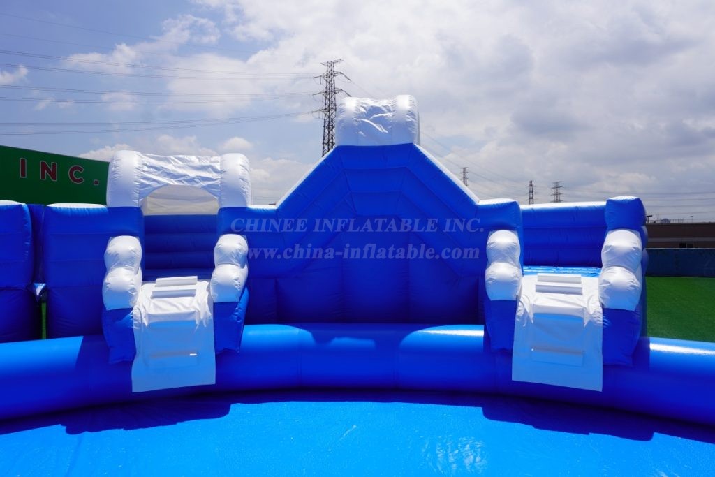 Pool2-740 Frozen World Polar Bear Inflatable Slide & Pool