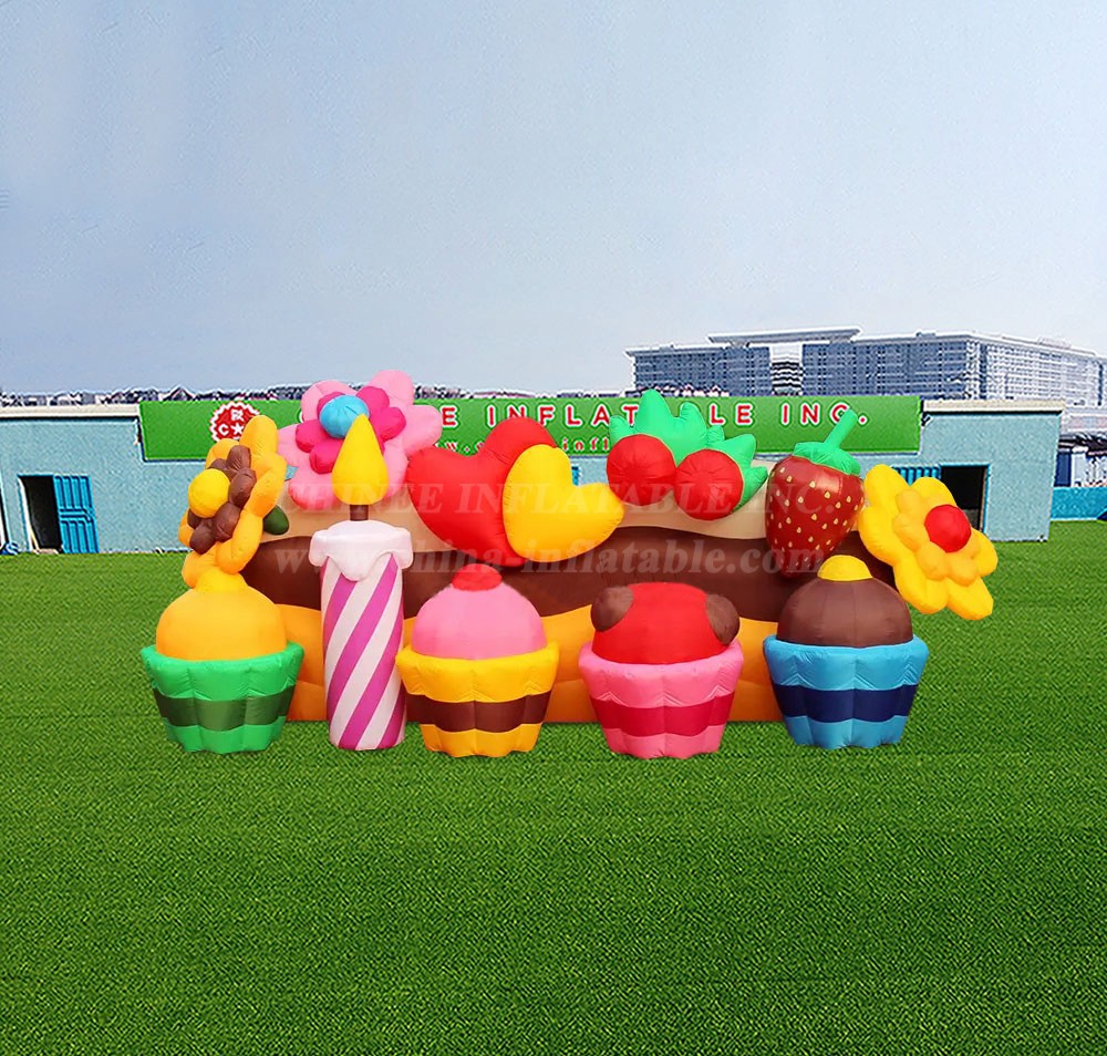 S4-713 Inflatable Dessert Theme Background Custom Cake Fruit Birthday Background Decoration