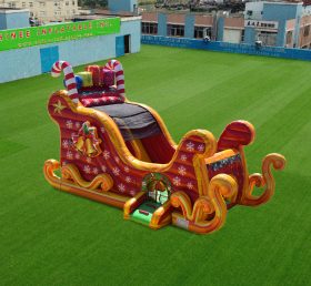 T8-4552 Santa Sleigh Bounce House and Slide Combo