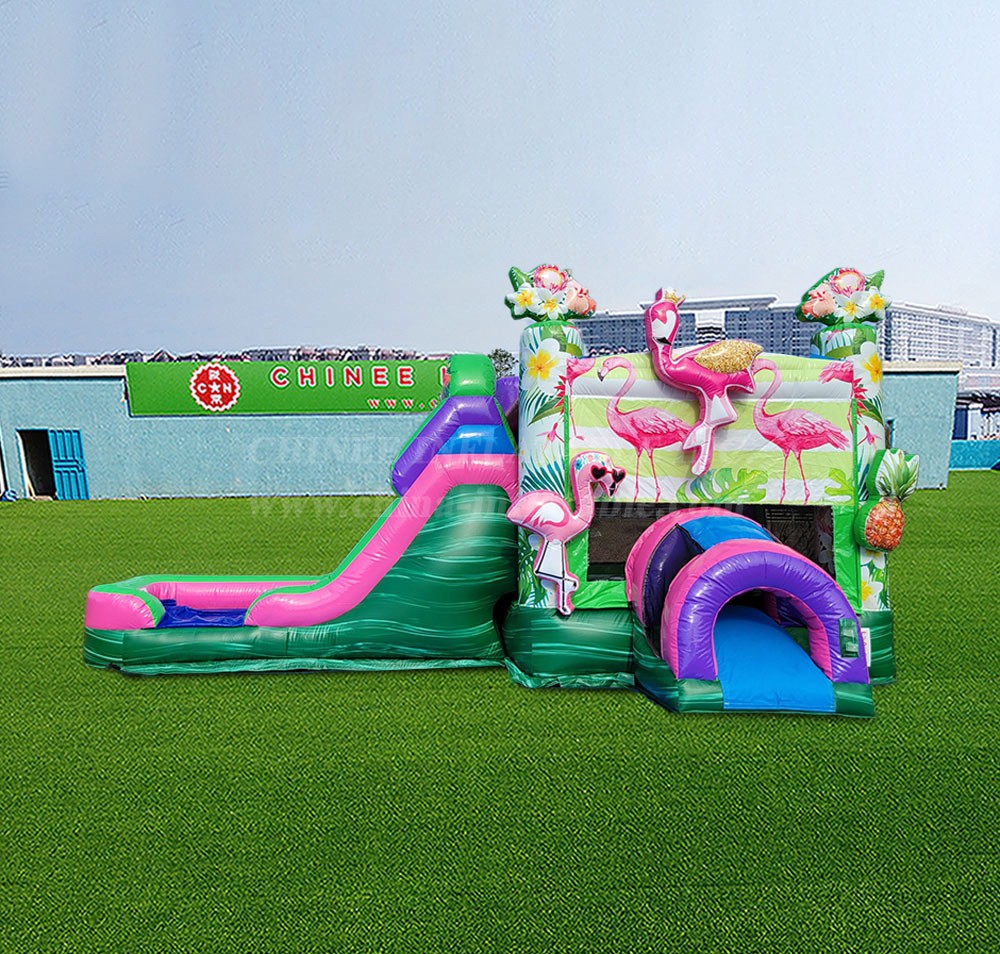 T2-7029 Flamingo Bounce House and Slide Combo