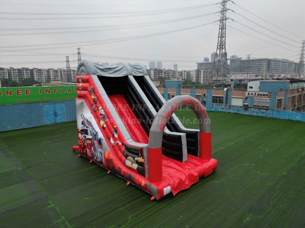 T8-1295B Fire Truck Theme Inflatable Slide