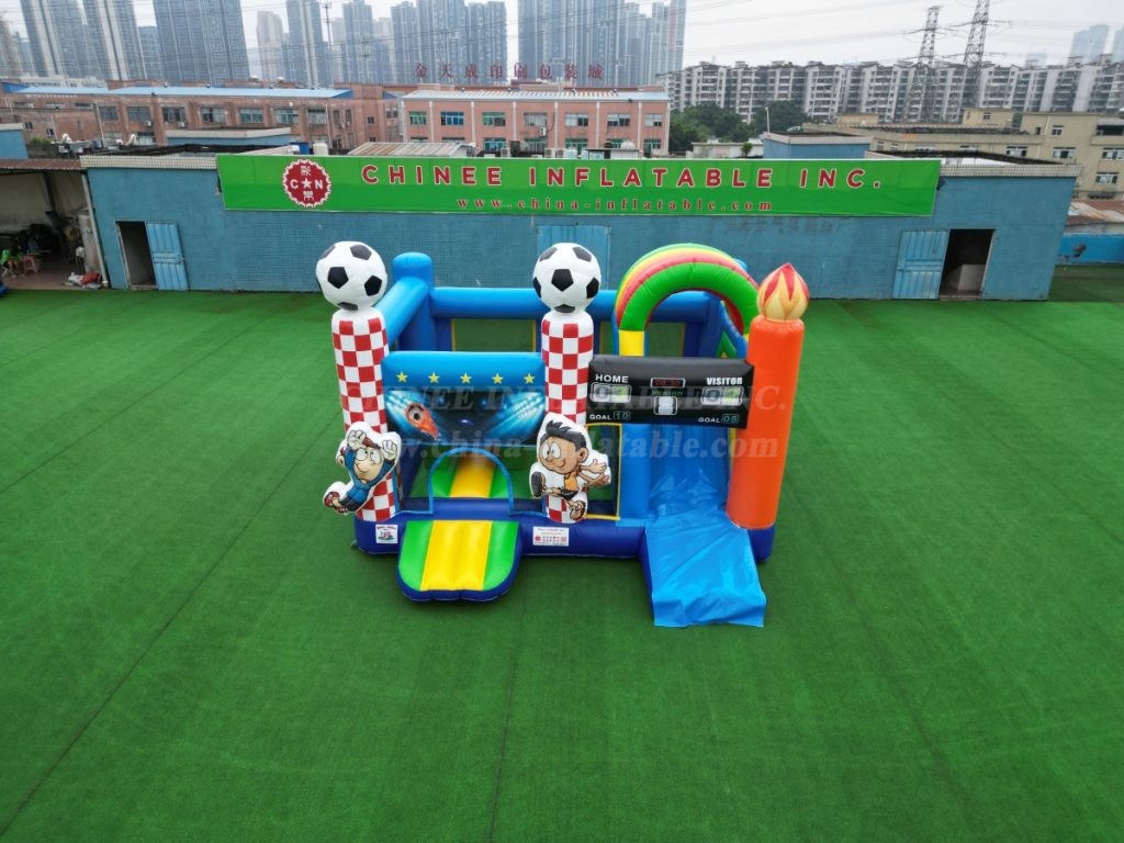 T2-8112 Football themed bouncy castle with slide