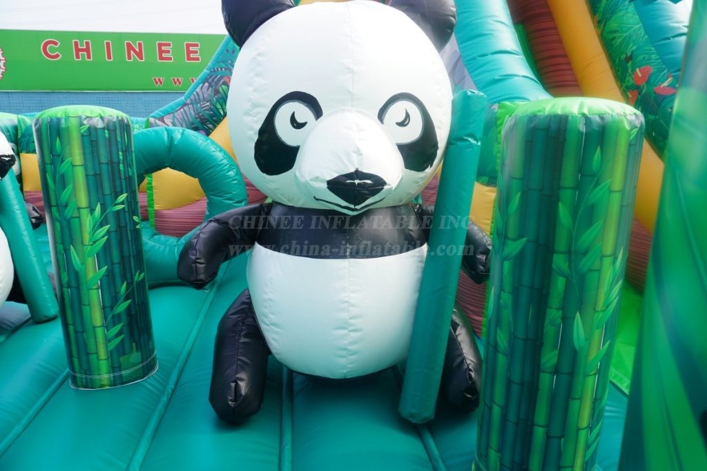 T2-4103E Panda Theme Bouncy Castle With Slide