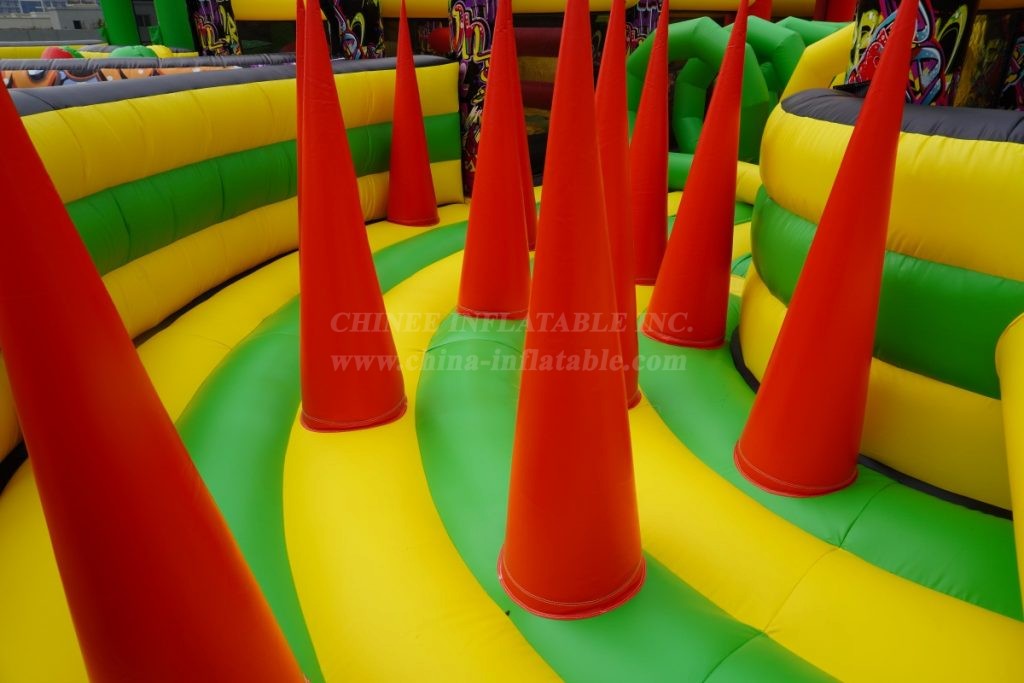 T7-1814B Graffiti Themed Inflatable Obstacle Course