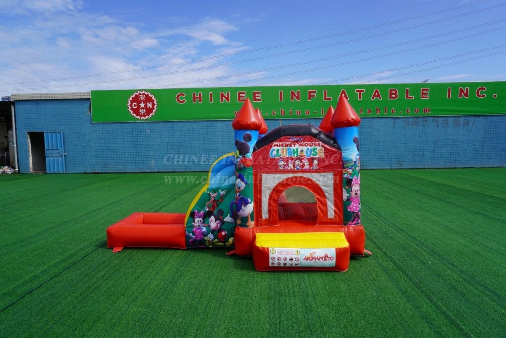 T2-4268F Disney themed mini inflatable castle & slide & pool