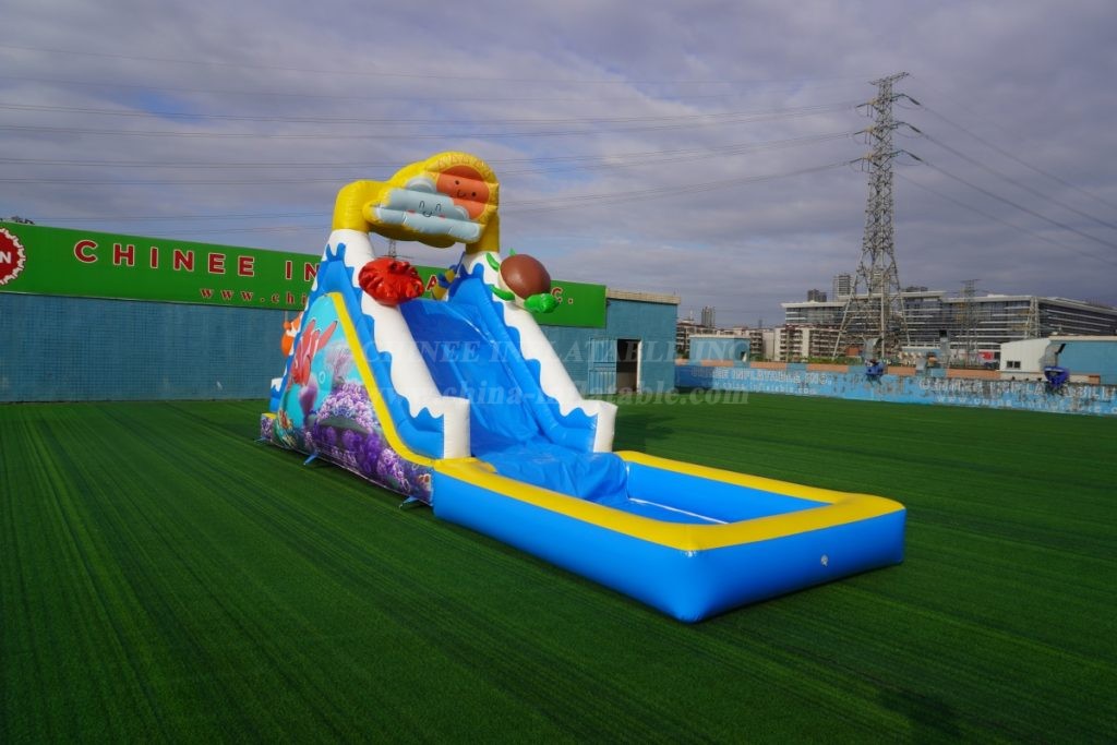 T8-4400B Underwater World Themed Inflatable Water Slide