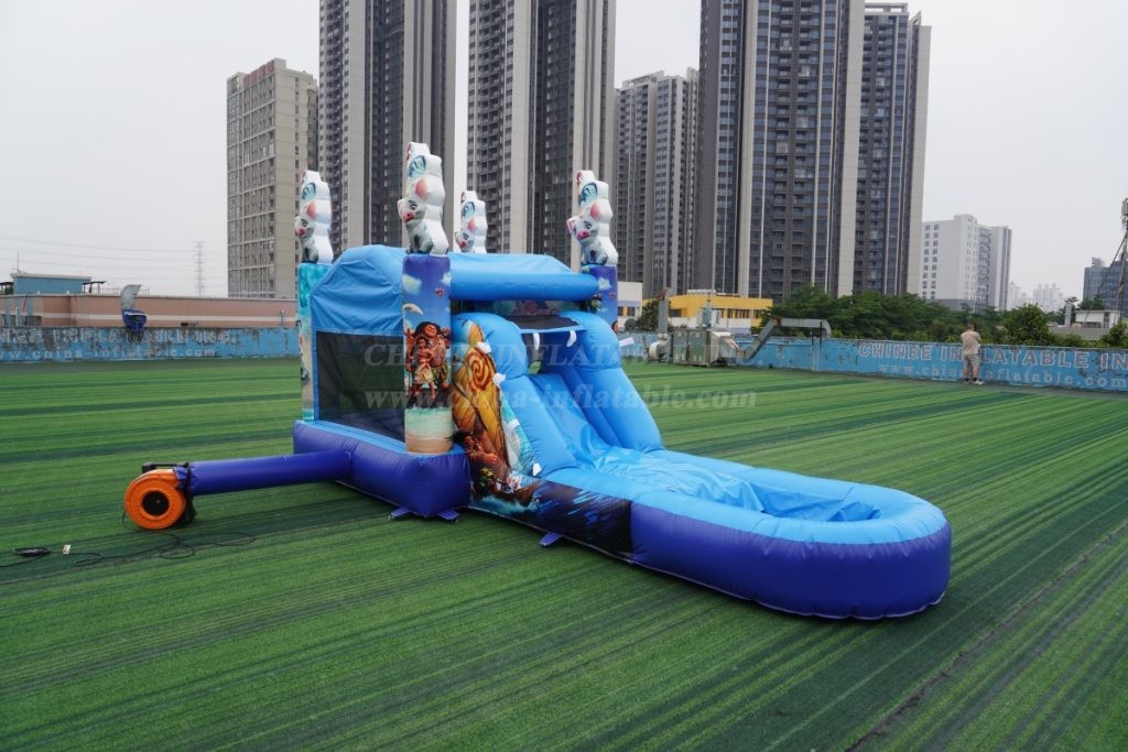 T2-4268G Moana Inflatable Bounce House with Slide & Pool