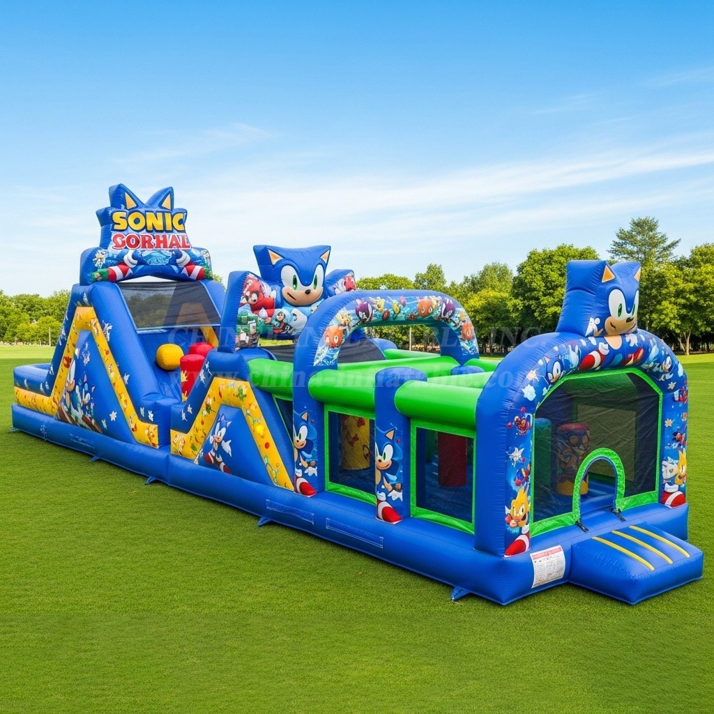 T7-3666 Sonic Inflatable Obstacle Courses