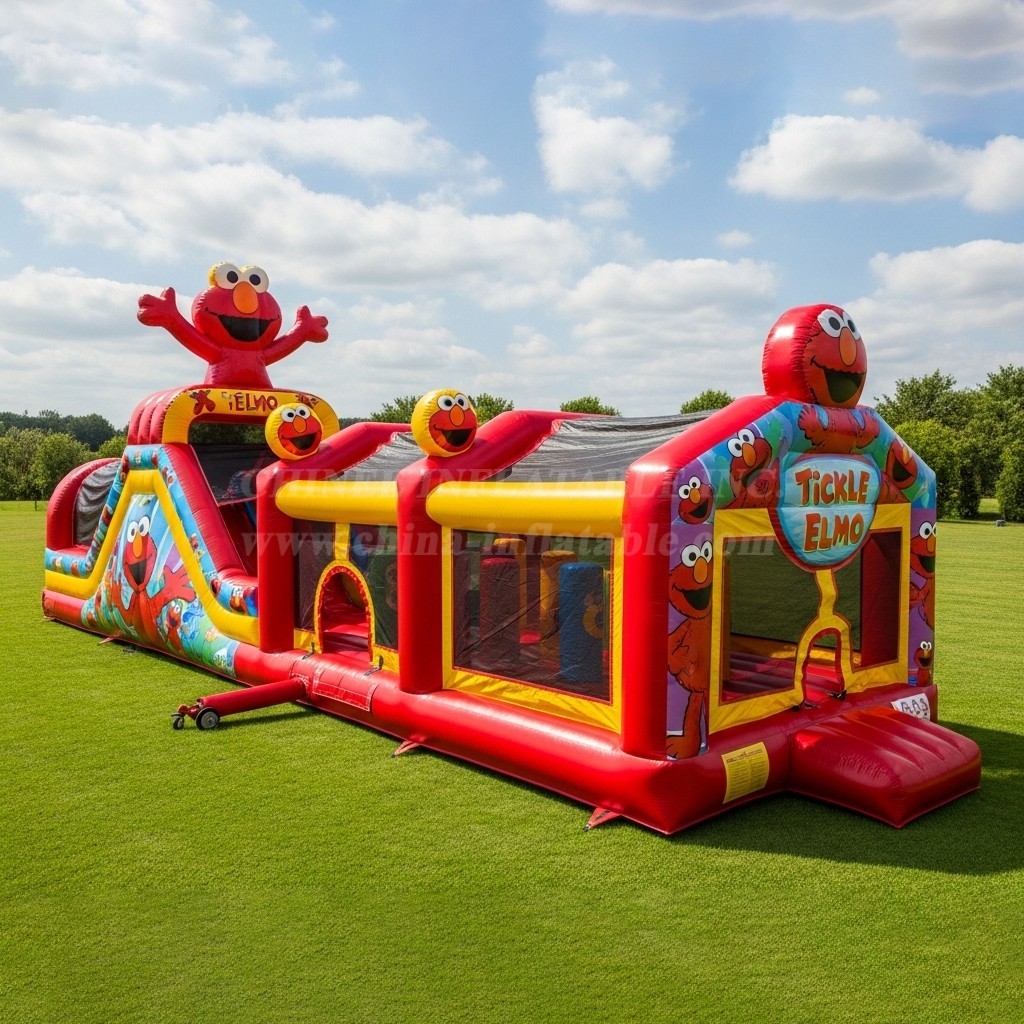 T7-3677 Tickle Me Elmo Inflatable Obstacle Courses