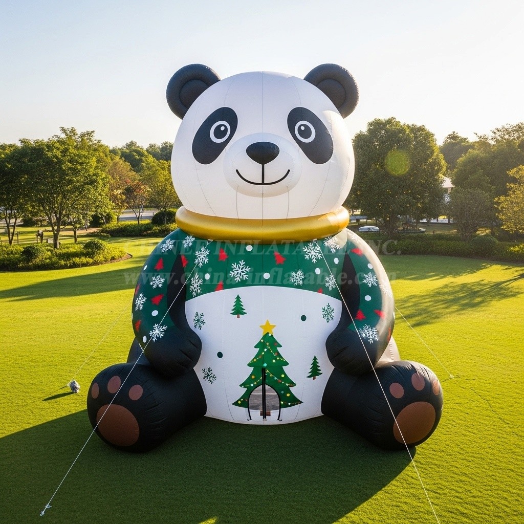 C1-742 Christmas Panda Inflatable Cartoons