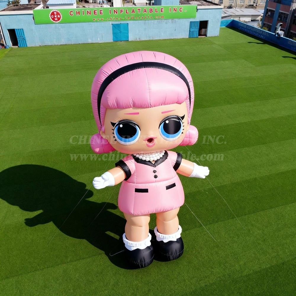Cartoon3-199 Pop Mart Pink Hair Doll Girl Inflatable Cartoons