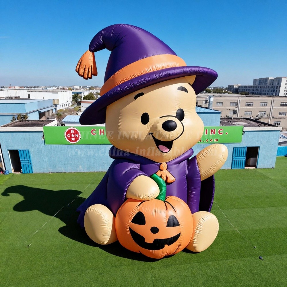 Cartoon3-251 Halloween Bear with Witch Hat Inflatable Model Product