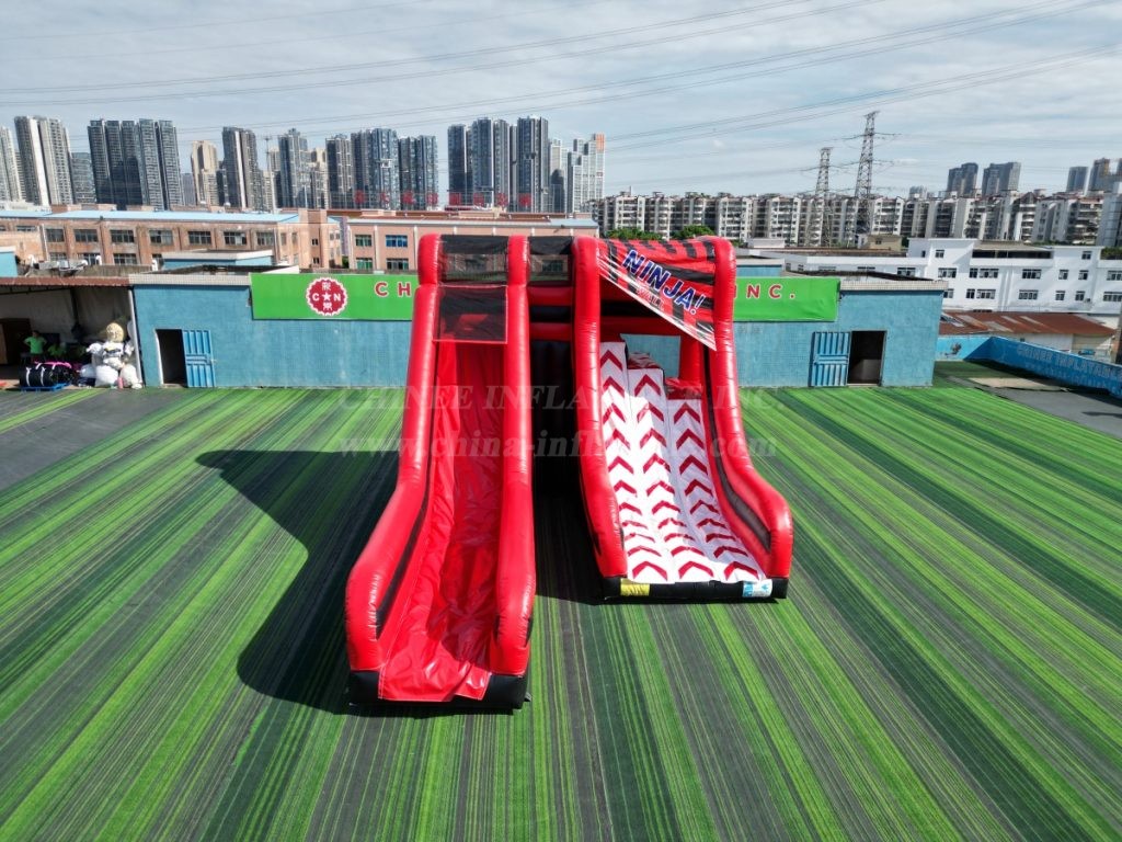 T8-7507 Inflatable NINJA Warped Wall Challenge & Slide